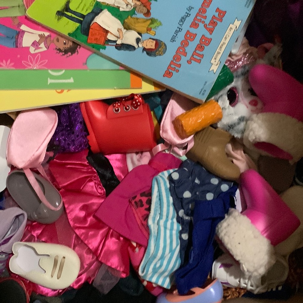 Doll books and clothes
